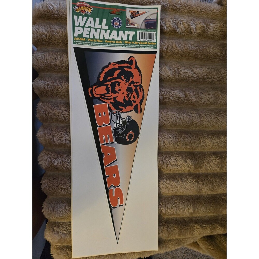 Vintage 1996 Chicago Bears NFL Licensed Game Day Color- Wall Pennant Sticker.